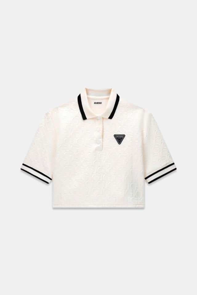 Polo con logo jacquard