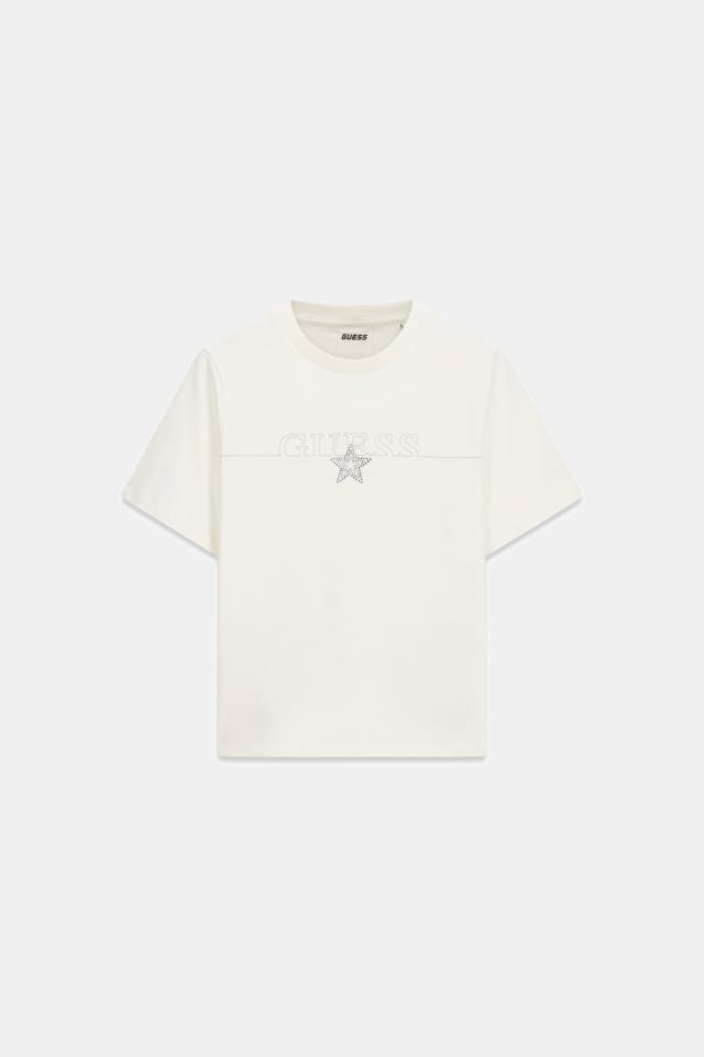 Camiseta con logo de pedrería