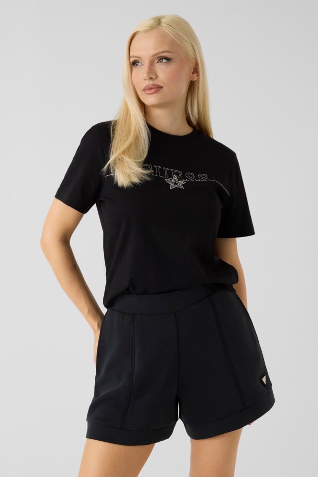 Camiseta con logo de pedrería