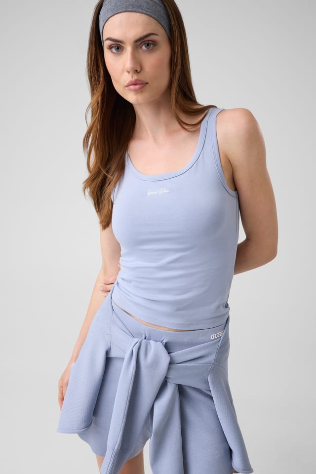 Camiseta sin mangas con logo bordado