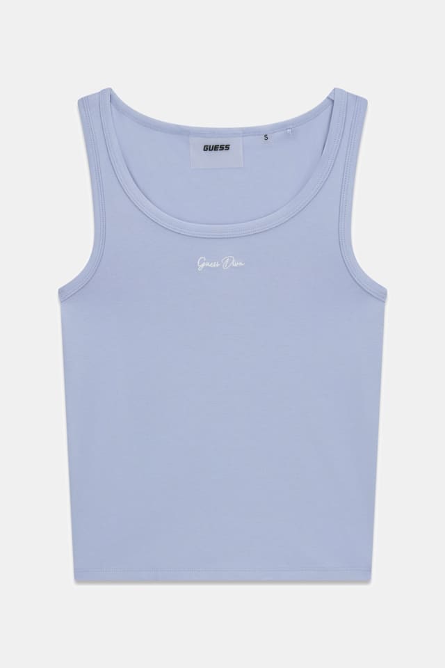 Camiseta sin mangas con logo bordado