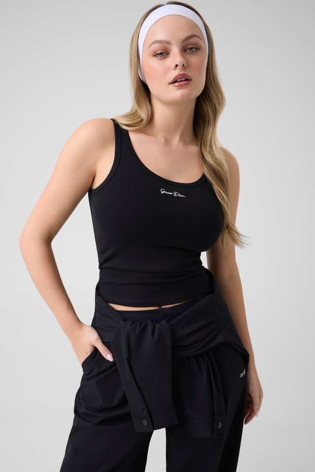 Camiseta sin mangas con logo bordado