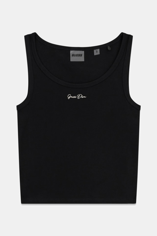 Camiseta sin mangas con logo bordado
