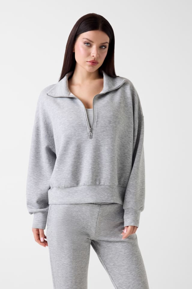 Sweatshirt com meio zíper