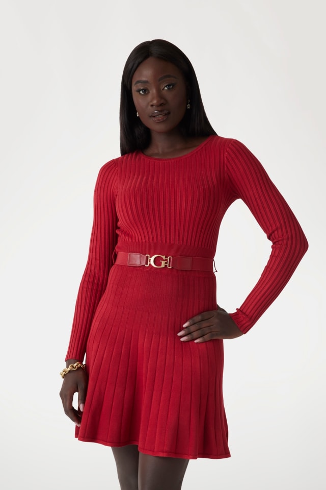 Mini robe-pull ajust&eacute;e et &eacute;vas&eacute;e
