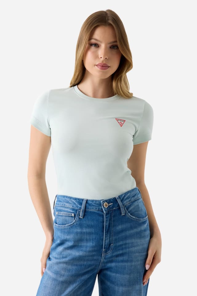 Camiseta stretch com logo triangular