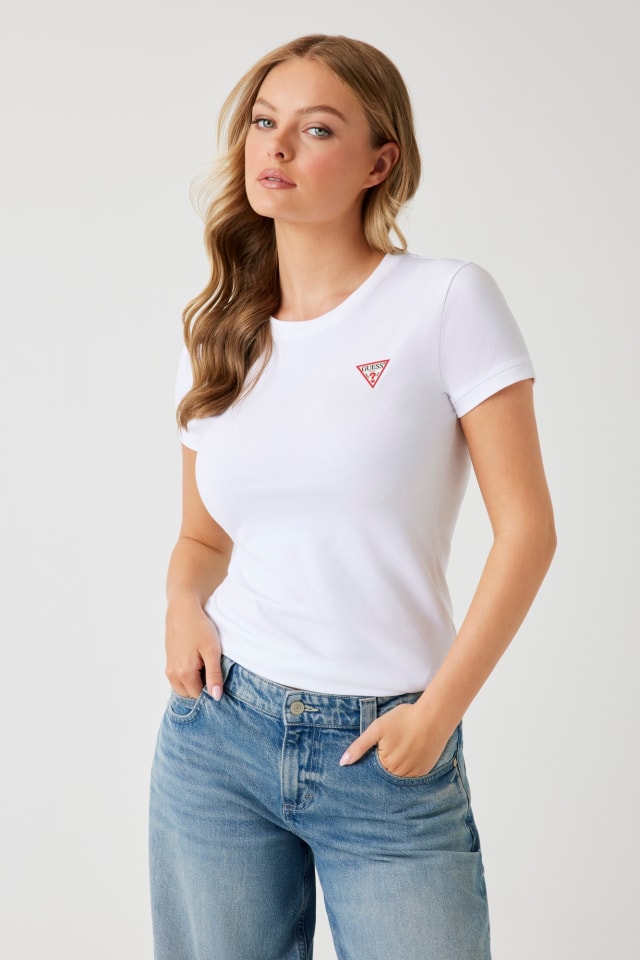 Triangle logo stretch t-shirt