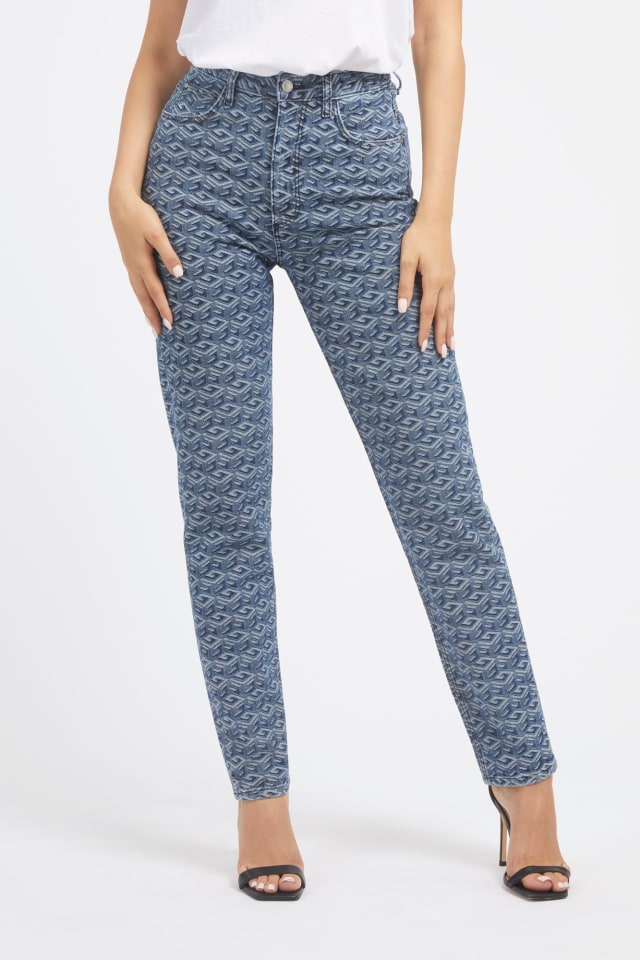 G cube logo mom denim pant