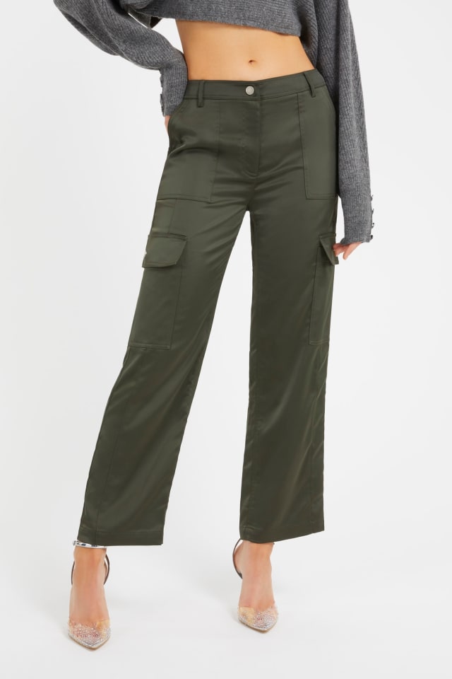 Pantalone cargo raso