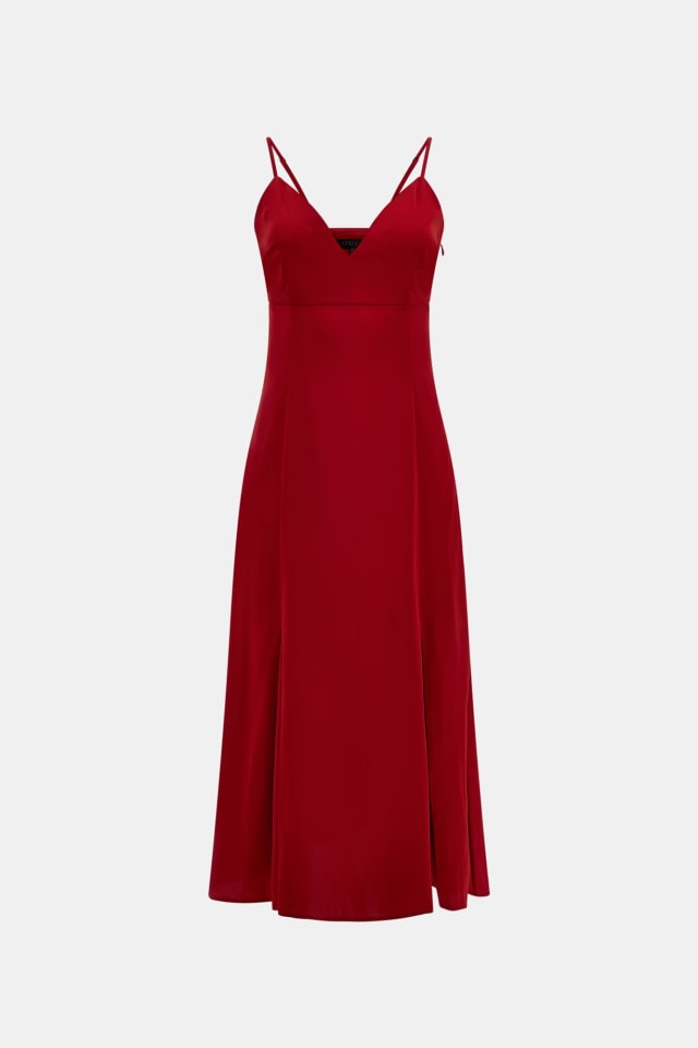 Vestido comprido de cetim
