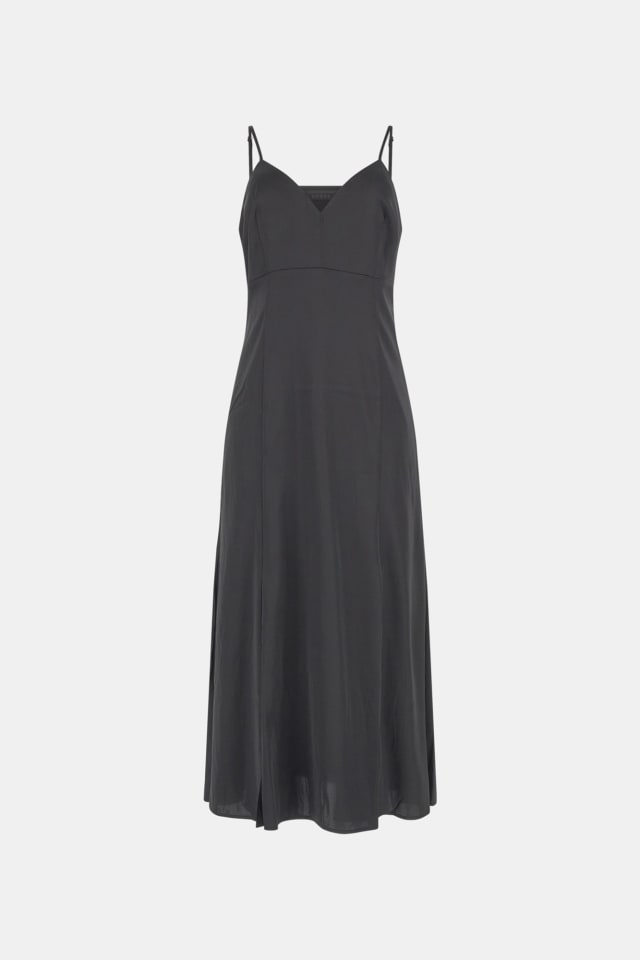 Vestido comprido de cetim