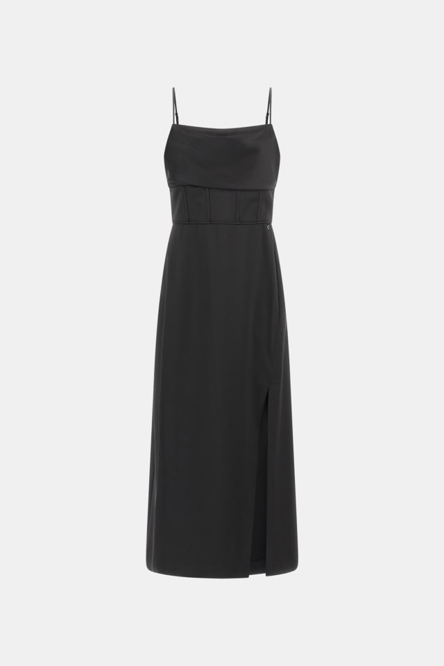 Vestido comprido de cetim