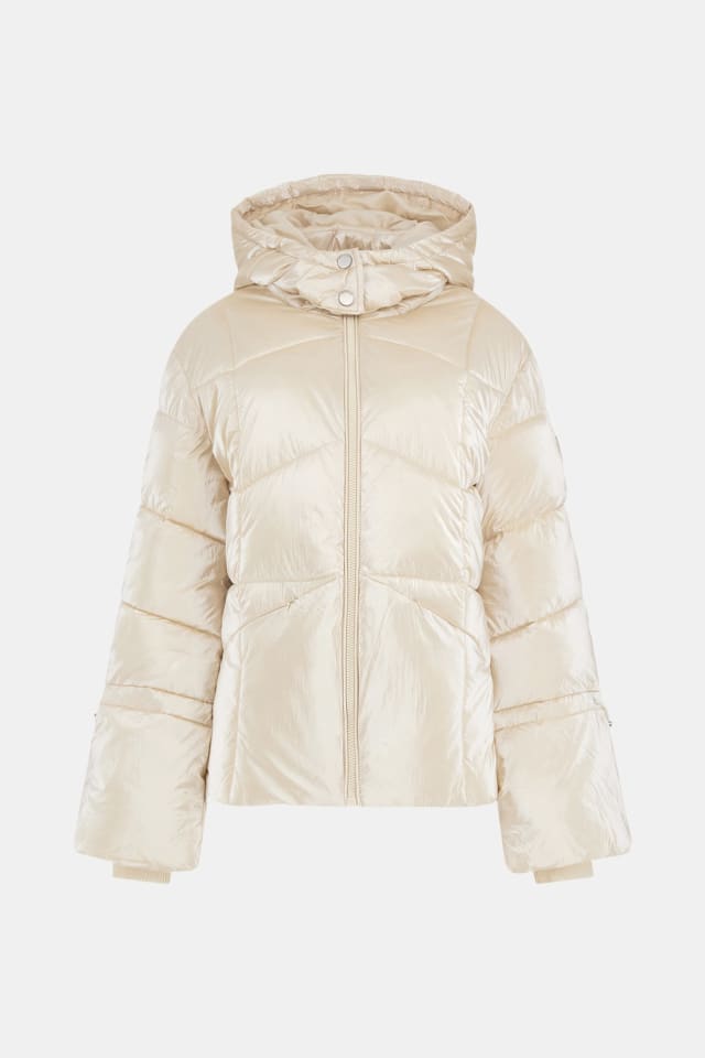Casaco puffer efeito revestimento espelhado