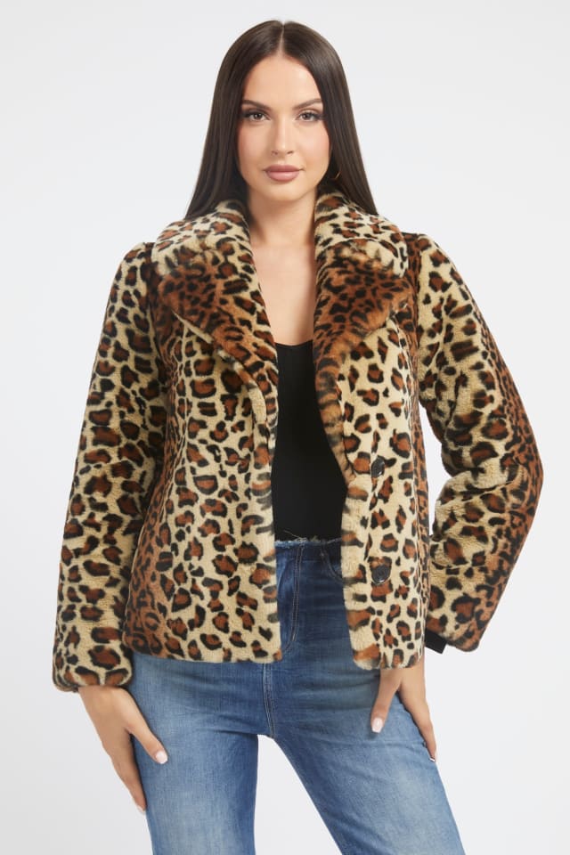 Kunstpelzjacke Animal-Muster