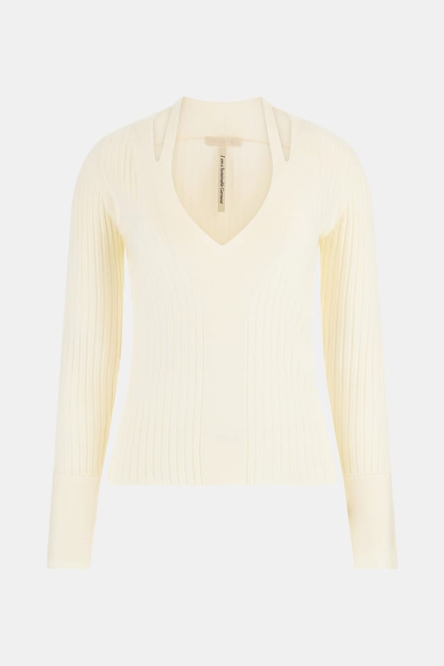 Camisola mistura viscose gola em V