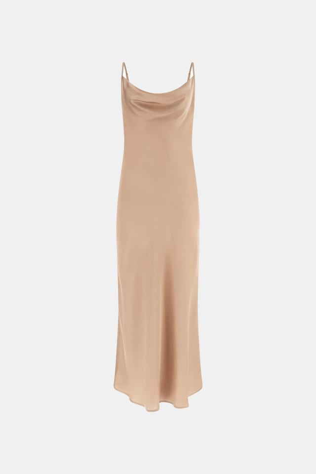 Vestido tipo combinação em cetim
