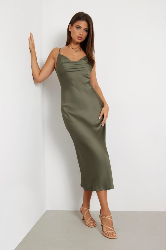 green boho dress for wedding Flowy Sage Green Boho Beach Wedding Dress main image 0