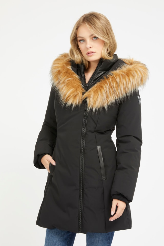 Faux fur hood jacket