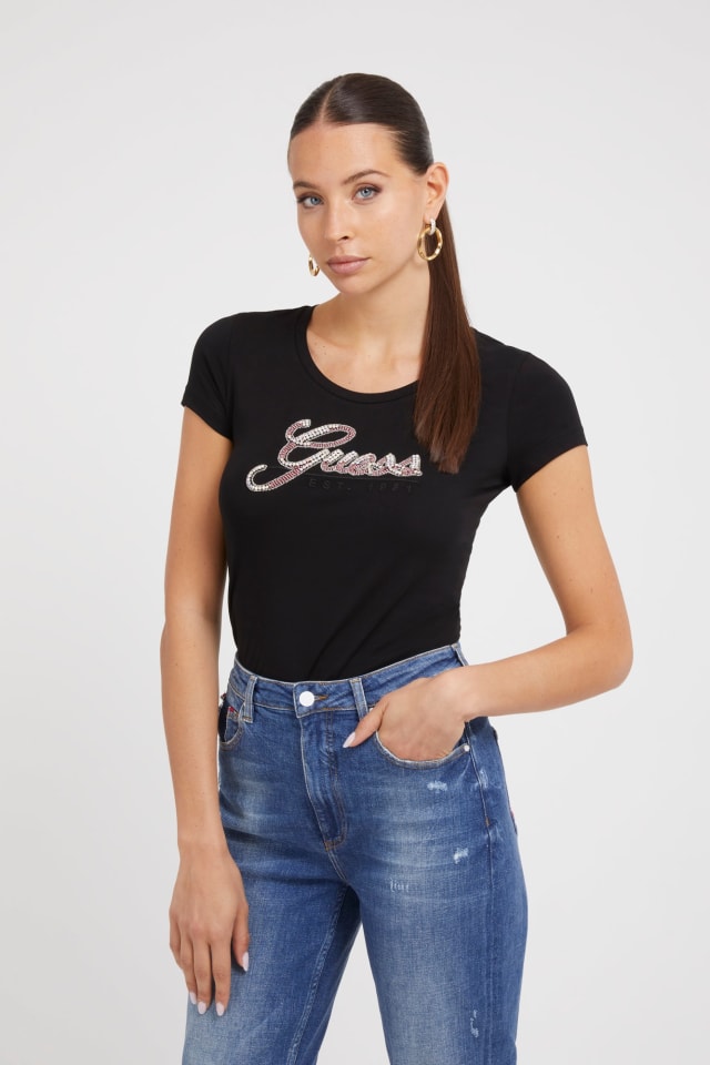 T-shirt Logo Strass