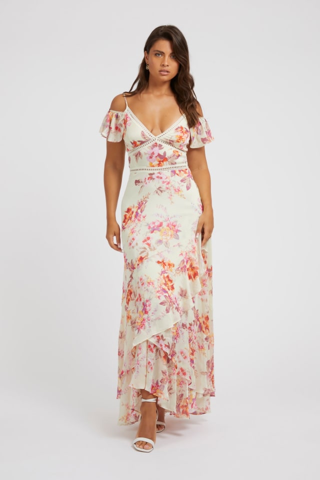 Vestido largo estampado floral