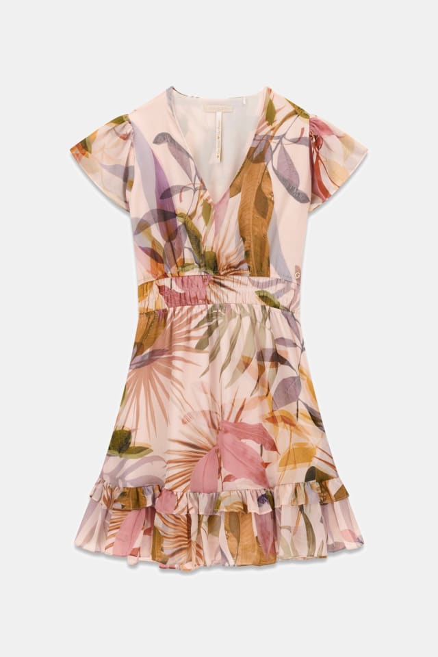 Vestido mini con estampado floral