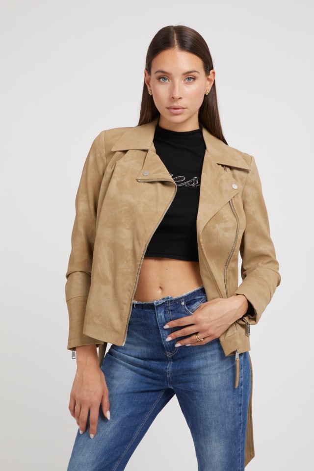 Faux leather biker jacket