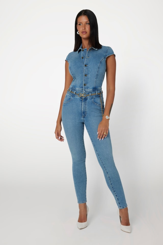 Macacão de ganga skinny fit