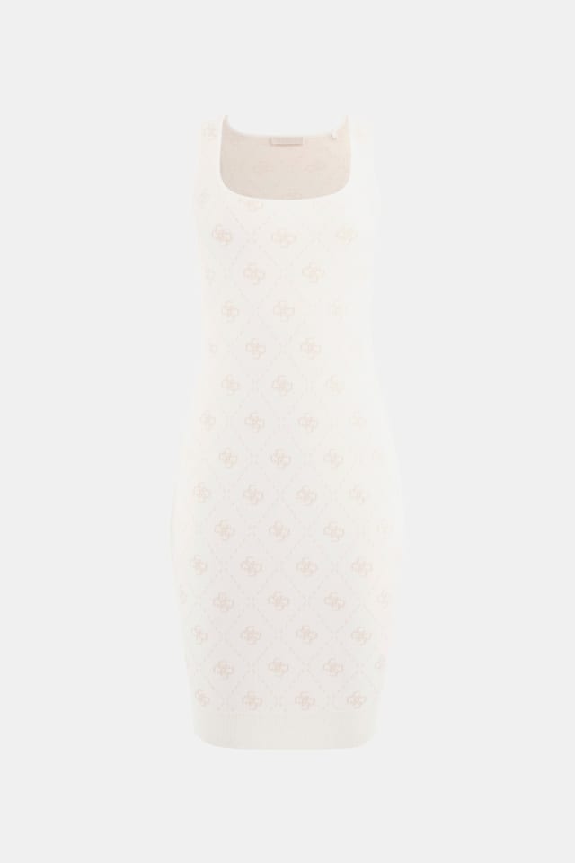 Vestido mini em mistura de lã logo 4G
