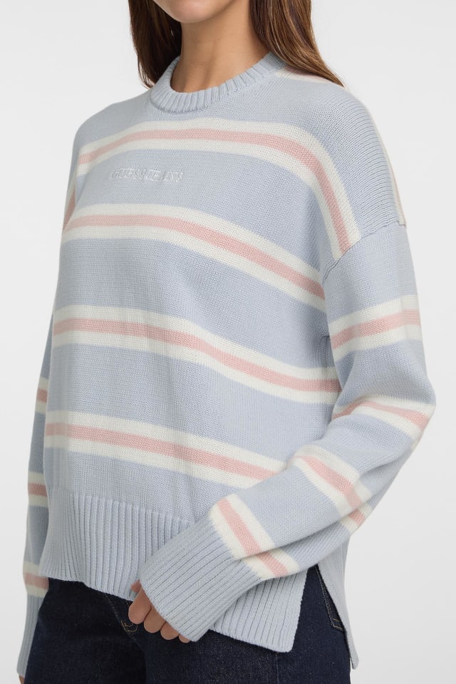 Gestreifter Logo-Pullover