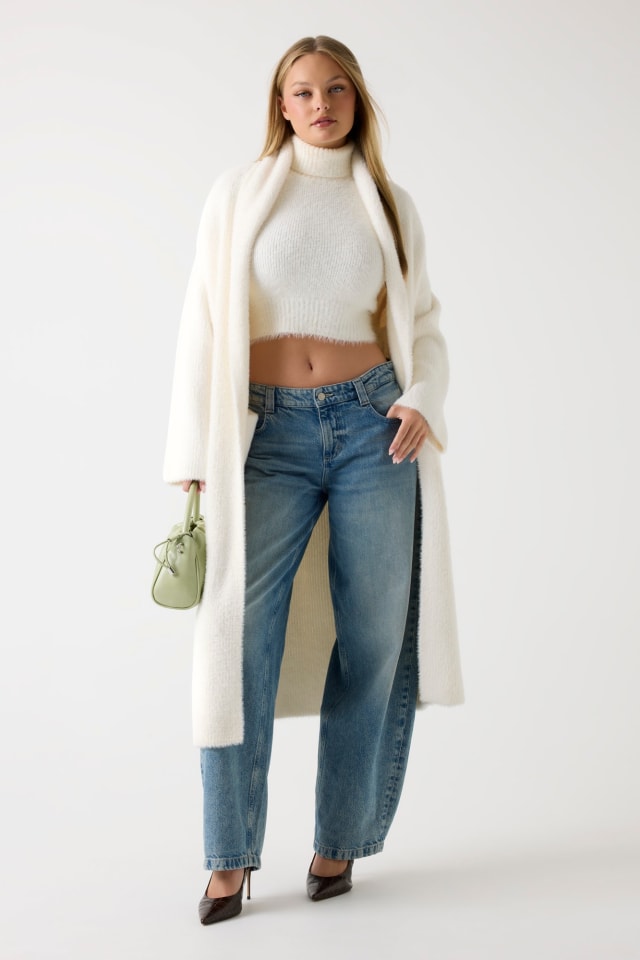 GUESS® Tüylü iplikten relaxed hırka Kadın