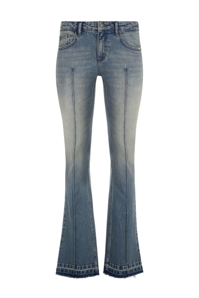 Mid rise flared denim pant