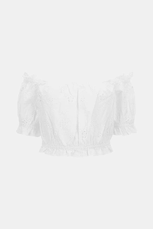 Blusa bordada de ombros descobertos