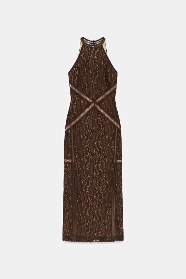 Vestido comprido em renda