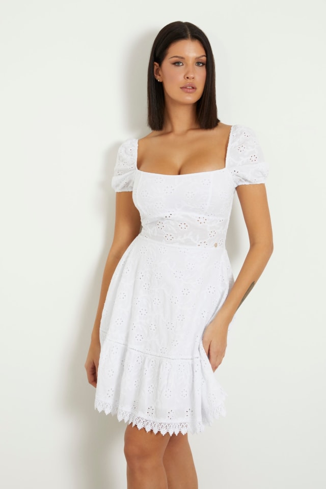 Eyelets mini dress
