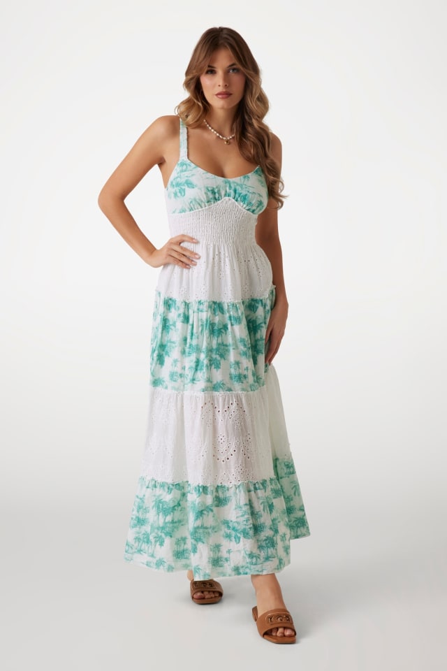 Vestido longo de linho tamanho único