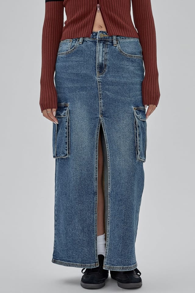 Fustă lungă din Denim