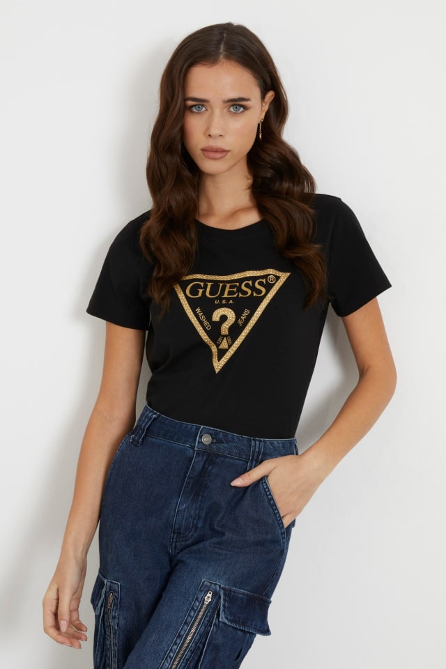 Triangle logo stretch t-shirt