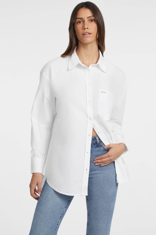 Camisa holgada de manga larga con bolsillo