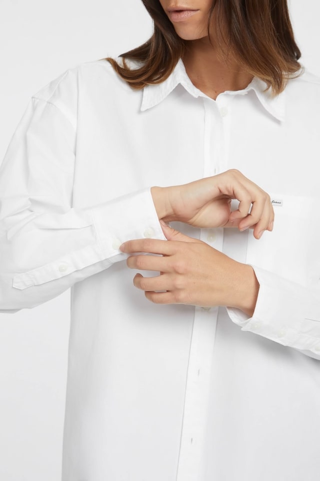 Chemise oversized poche poitrine manches longues