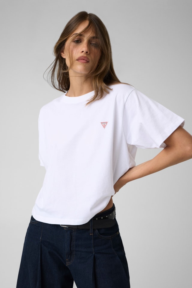 T-shirt mini boxy com triângulo