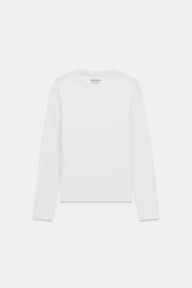 Camiseta de manga larga bordada corte slim
