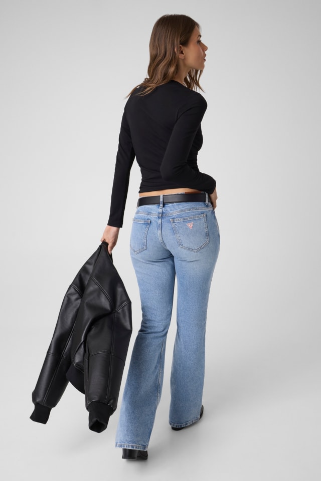 Besticktes Slim Langarm-T-Shirt