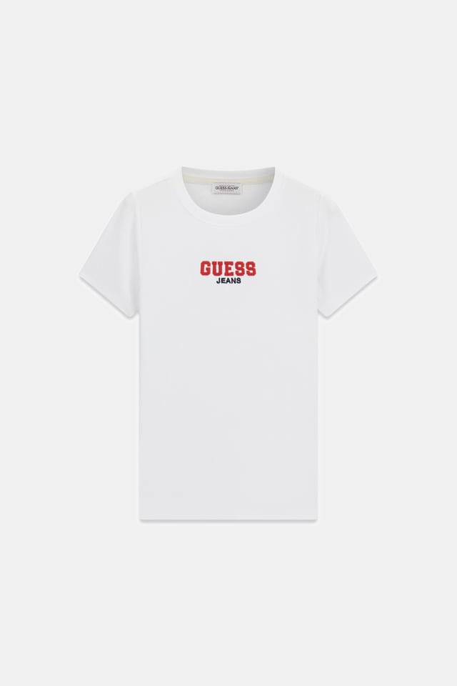 Camiseta bordada de punto acanalado corte slim