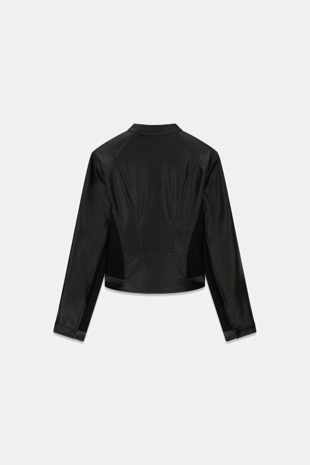 Jaqueta biker de couro sintético