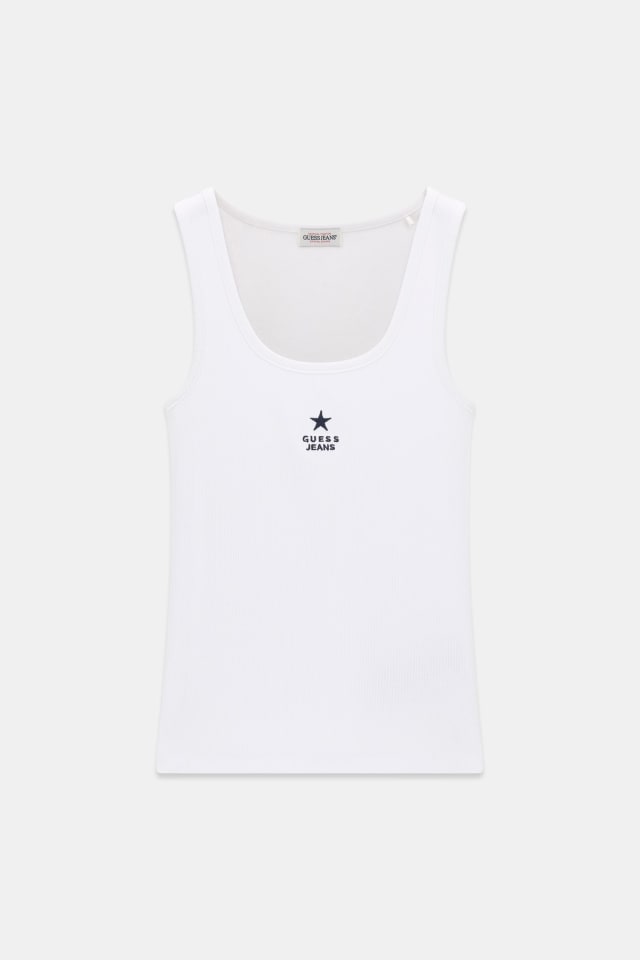 T-shirt manga cava slim com estrela bordada