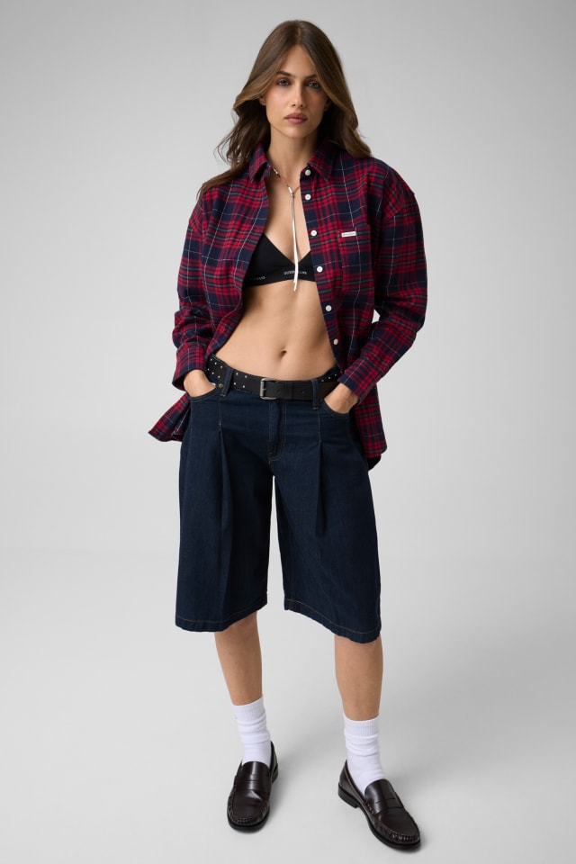 Oversize Flanellbluse