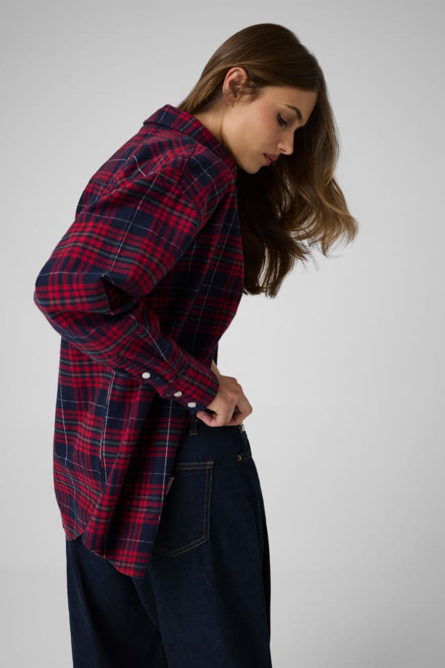 Oversize Flanellbluse