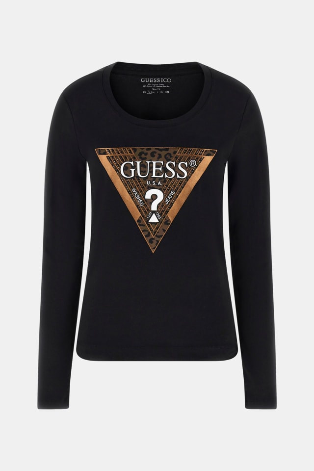 T-shirt slim fit com logo triângulo