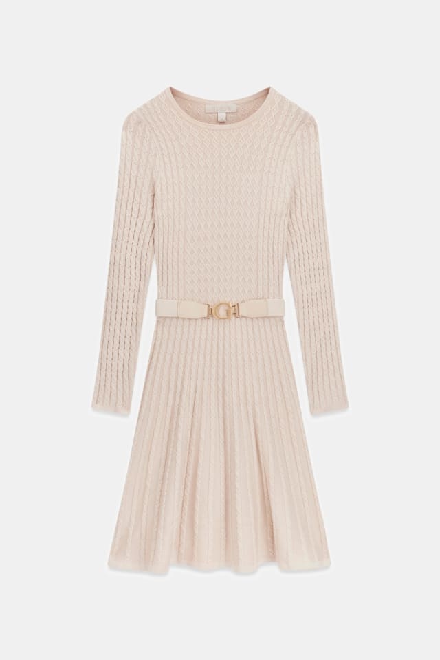 Vestido midi de punto trenzado