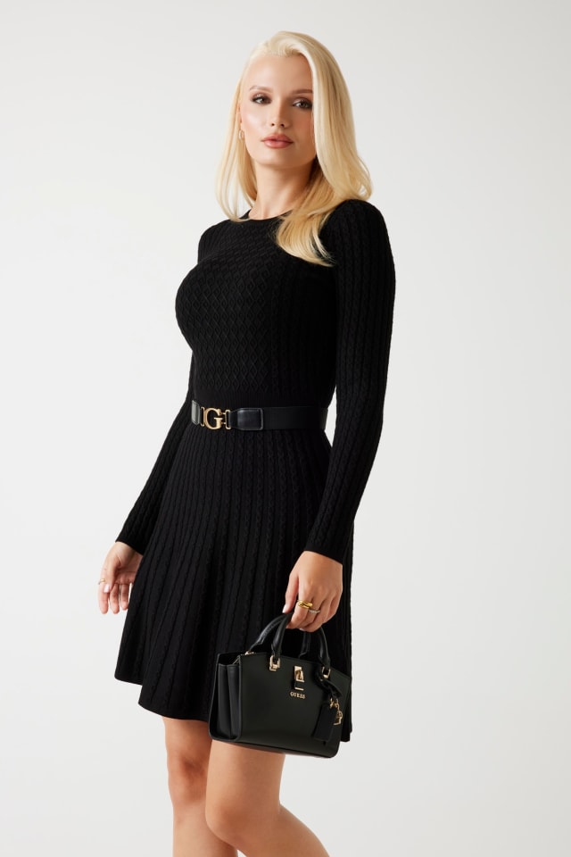 Cable-knit sweater dress